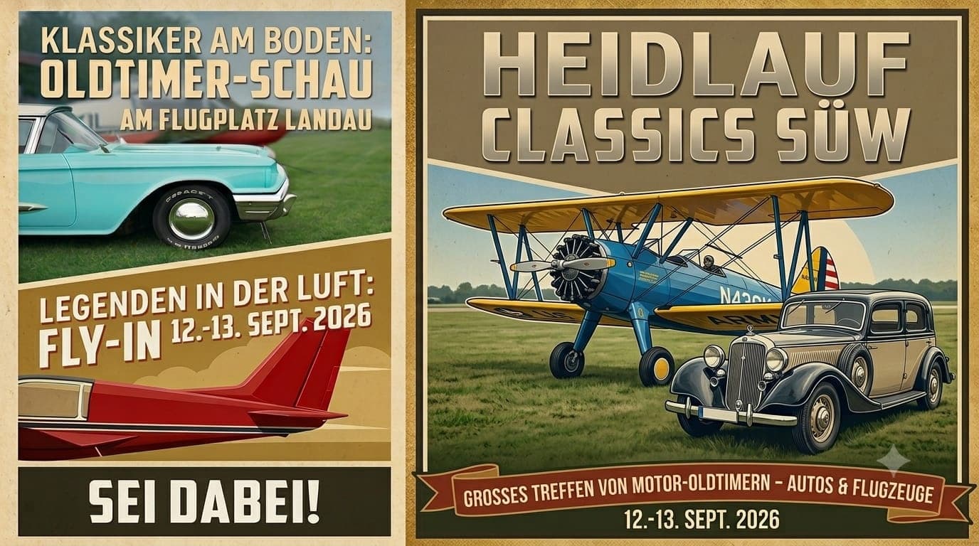 Fly-in Landau, 12.–13.9.: Oldtimer & Flieger
